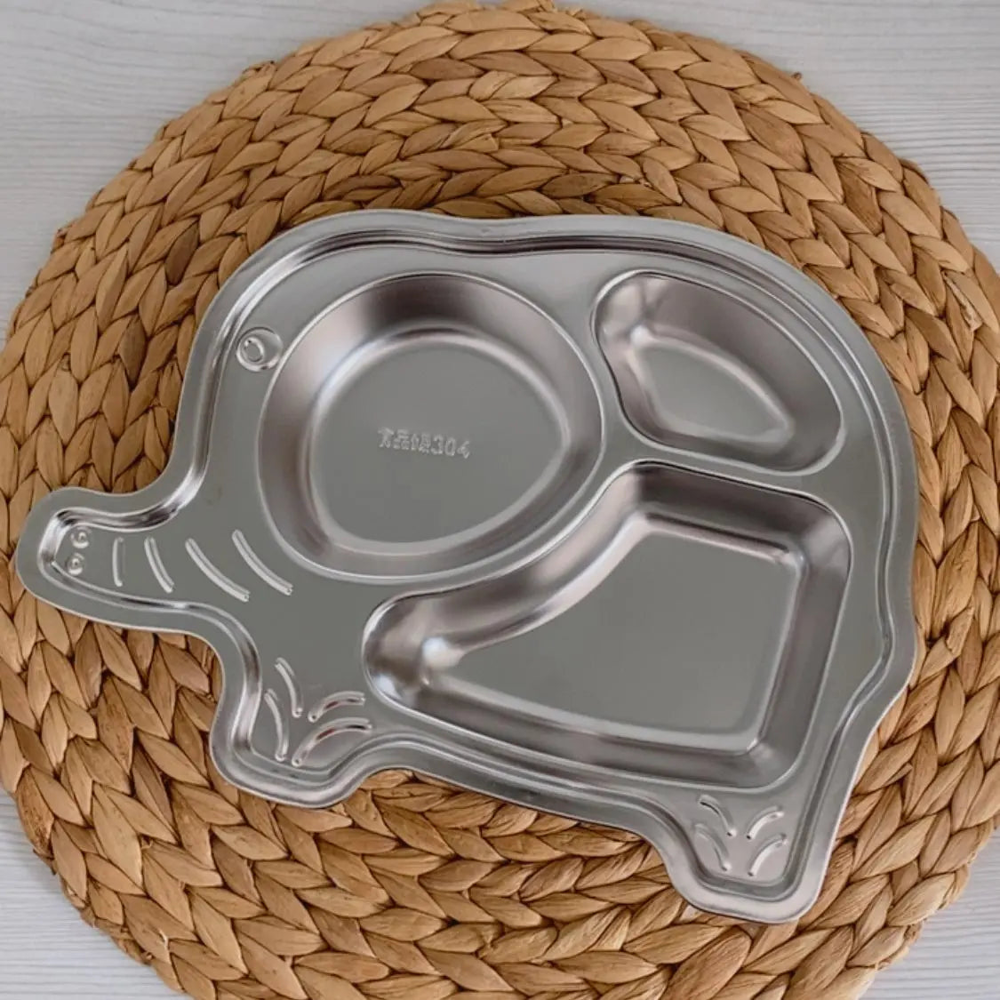 Plateau repas enfant inox compartimenté Joli Monde – Éléphant