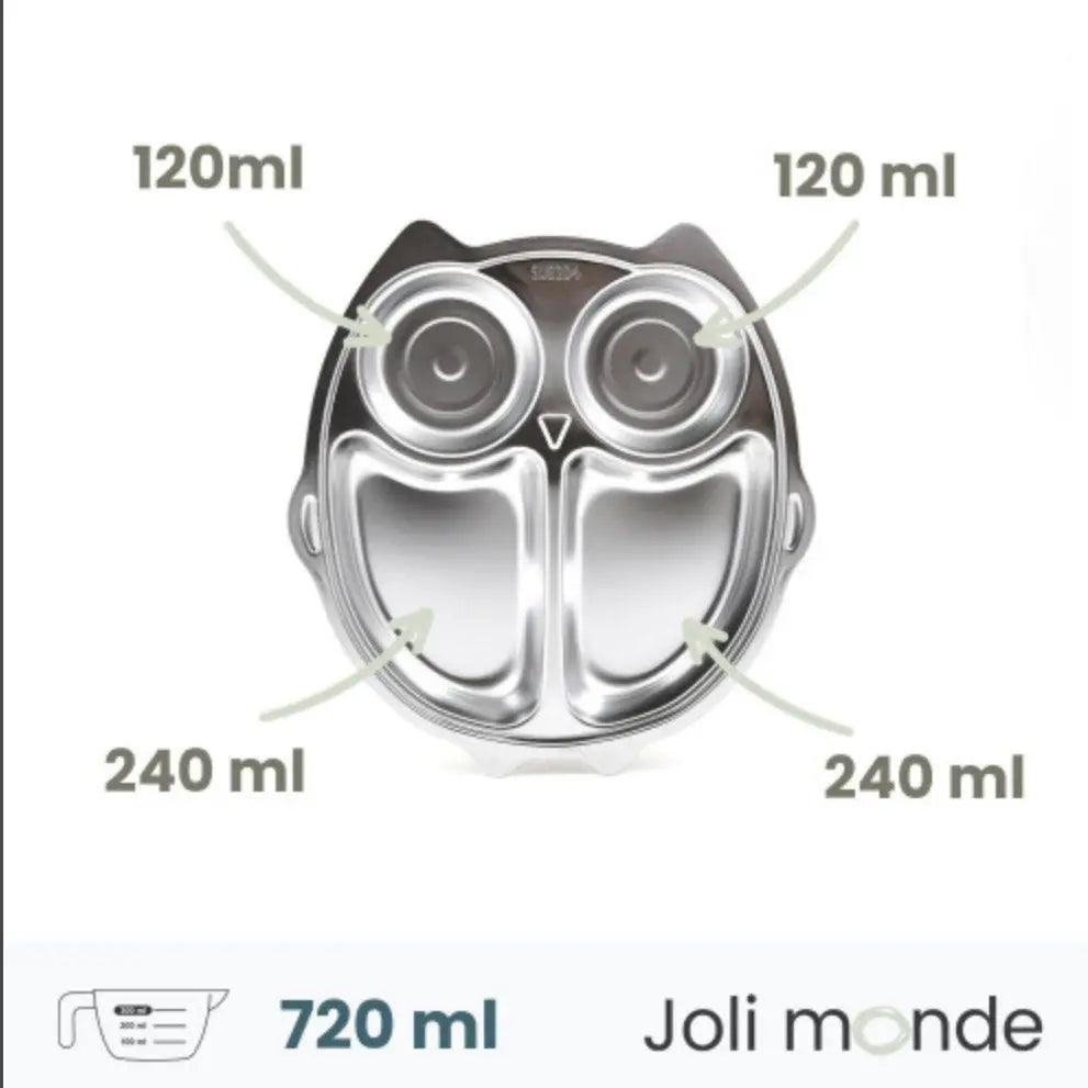 Plateau repas enfant inox compartimenté Joli Monde – Chouette