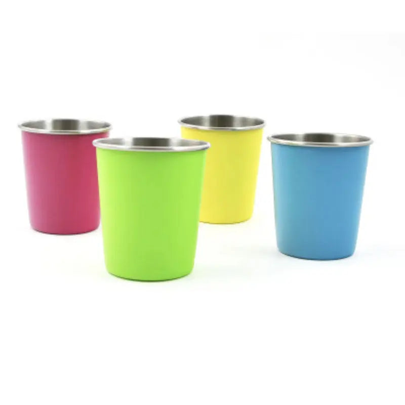 Lot de 4 timbales enfant inox 180 ml colorées Joli Monde