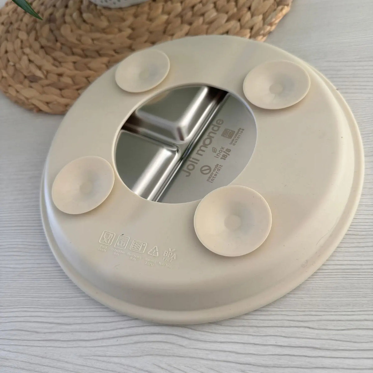 Assiette inox à ventouse 3 compartiments Joli Monde - 23 cm