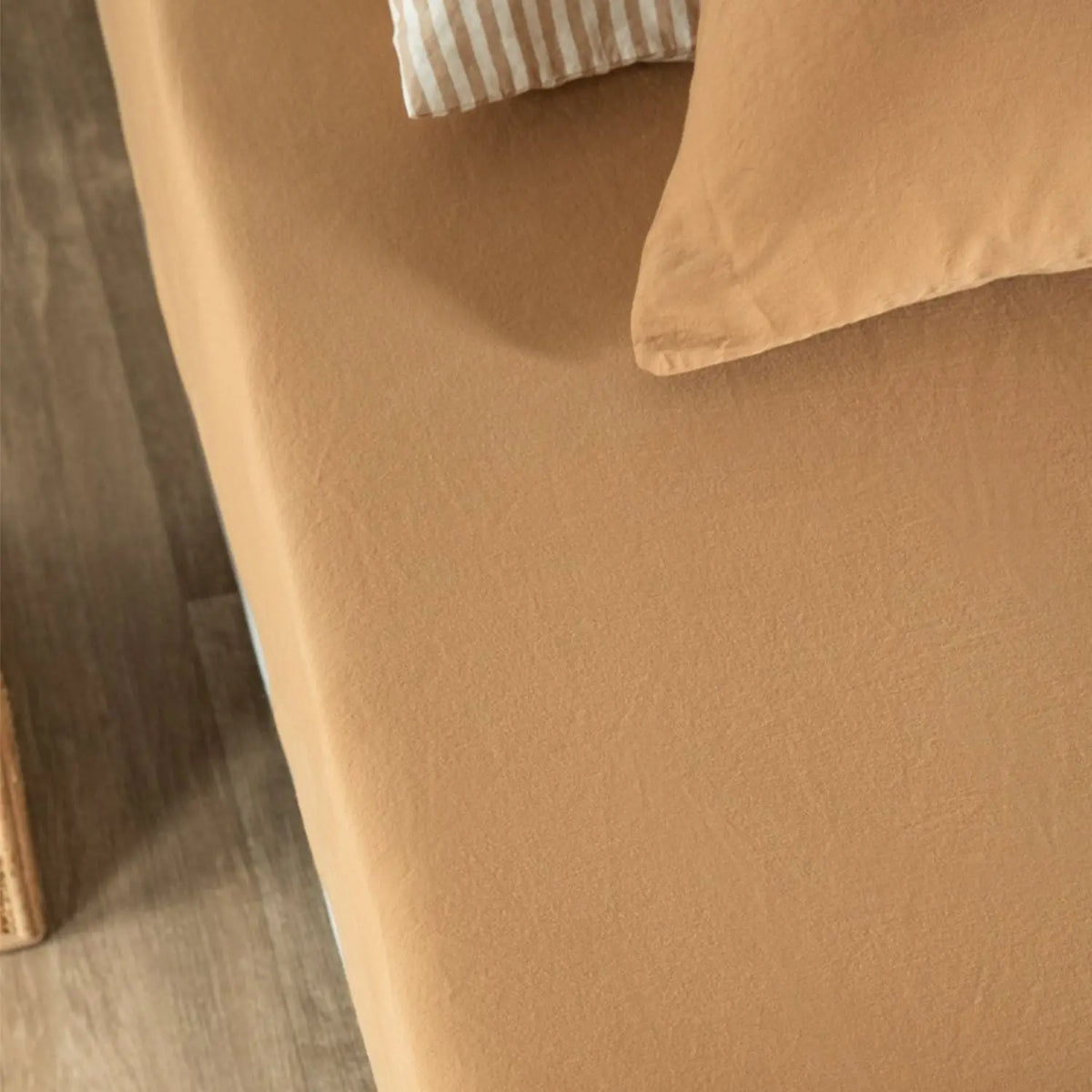 Drap housse enfant Satin de Coton Bio lavé Kadolis - Ambre