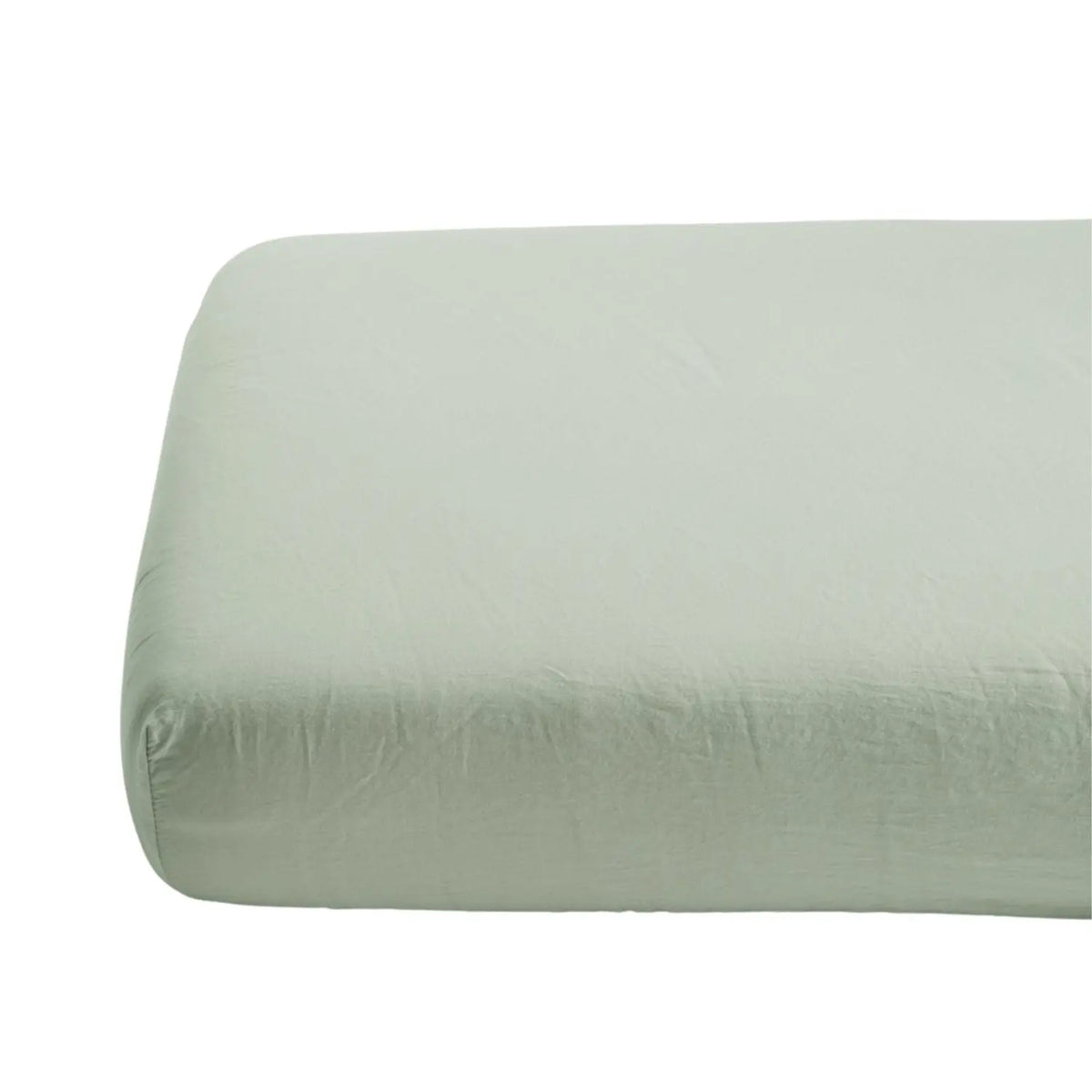 Drap housse enfant Satin de Coton Bio lavé Kadolis - Tilleul