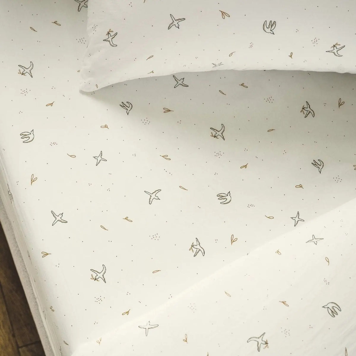 Drap housse coton bio Kadolis pour lit enfant - L'envolée