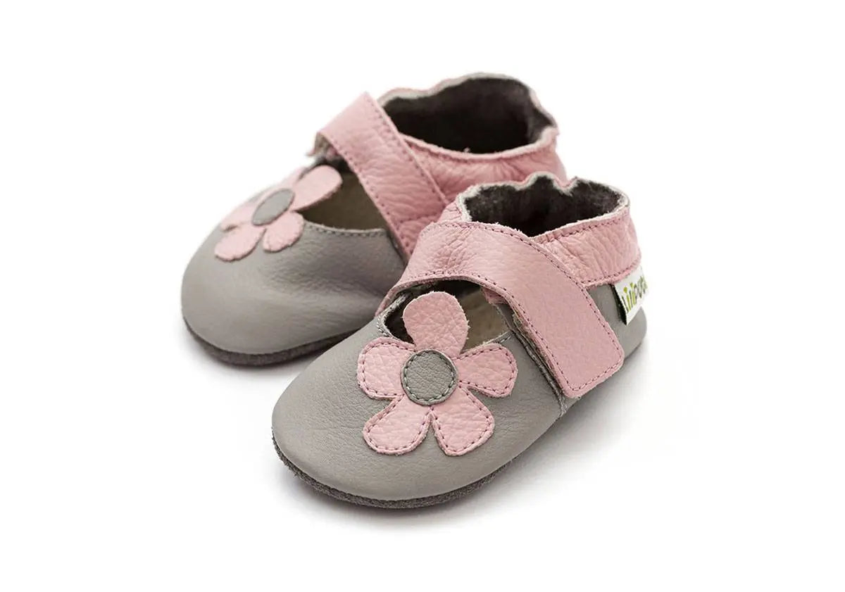 Sandales en cuir souple Liliputi - Kalahari Grey - Lilinappy