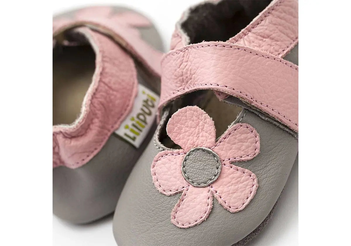 Chaussons en cuir souple bébé Kalahari Grey Liliputi 2020