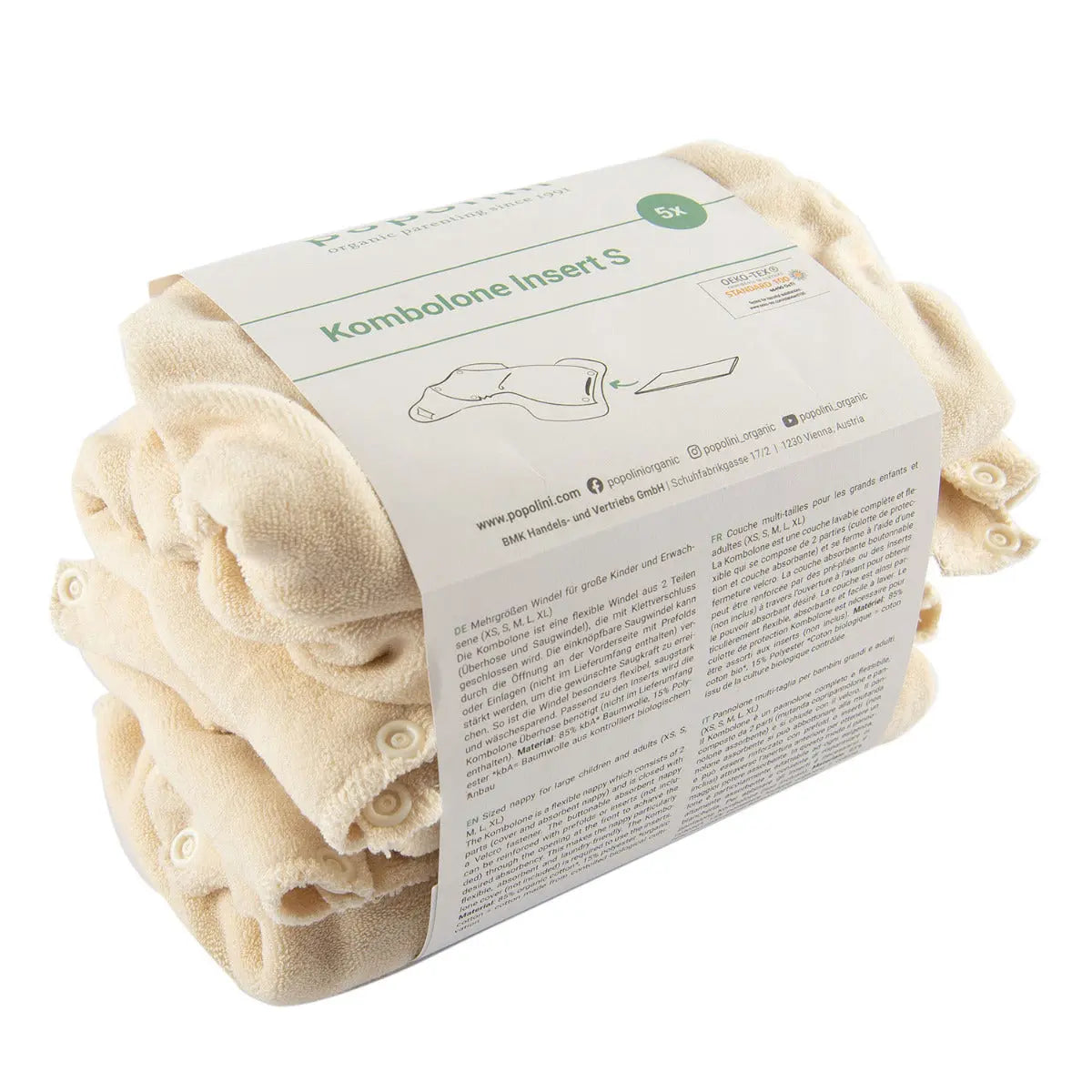 Inserts absorbants Kombolone XS - Popolini (lot de 5) | Lilinappy