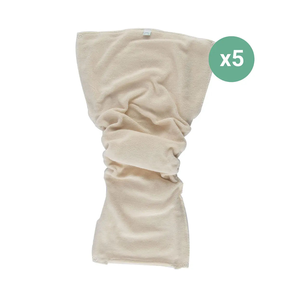 Lot de 5 inserts en coton bio Kombolone Popolini - Lilinappy