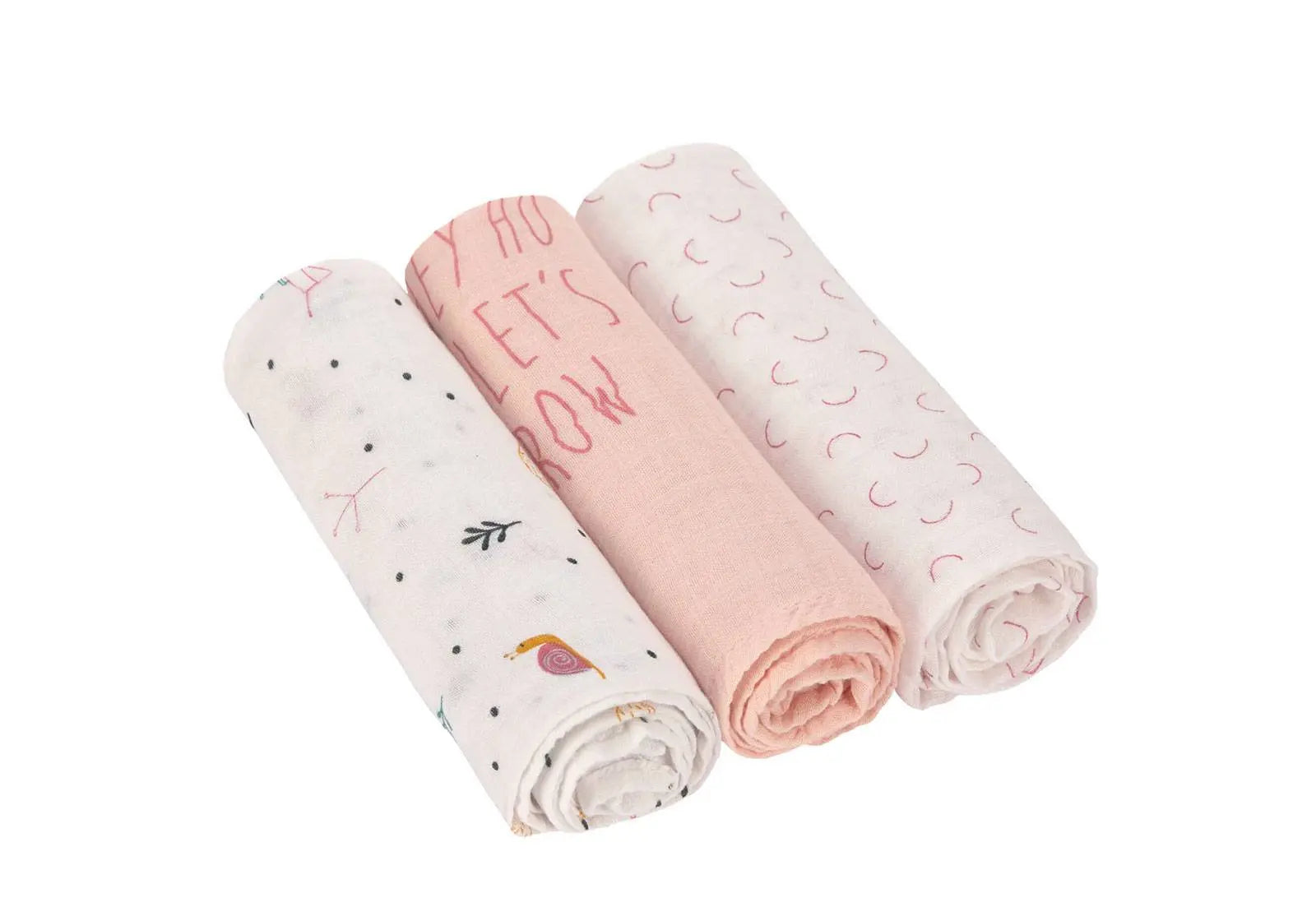 Lot de 3 langes très doux Lässig - Garden Explorer Escargot - Lilinappy