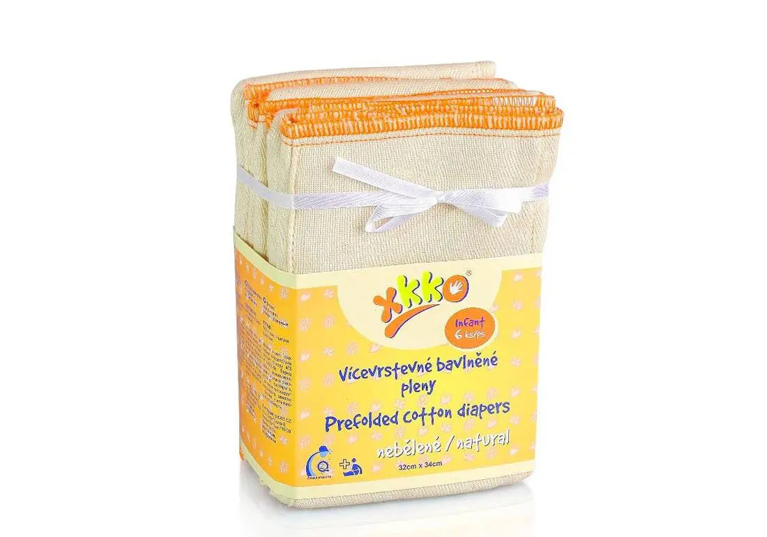 Lot de 6 langes préplié en coton Xkko - Lilinappy