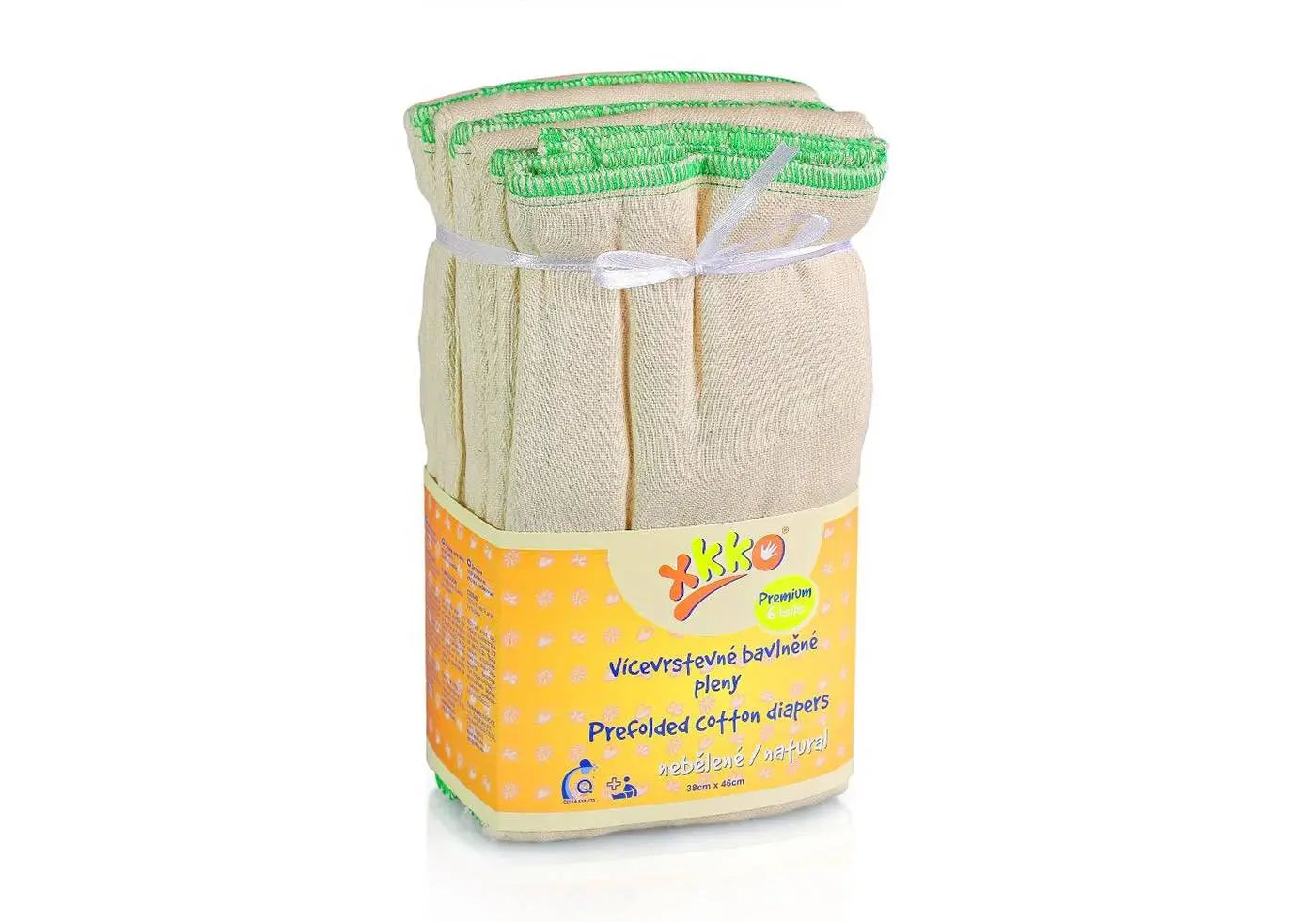 Lot de 6 langes préplié en coton Xkko - Lilinappy