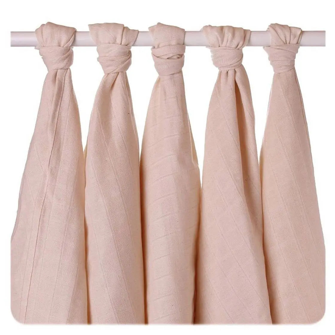 Lot de 5 langes en coton biologique GOTS non blanchi