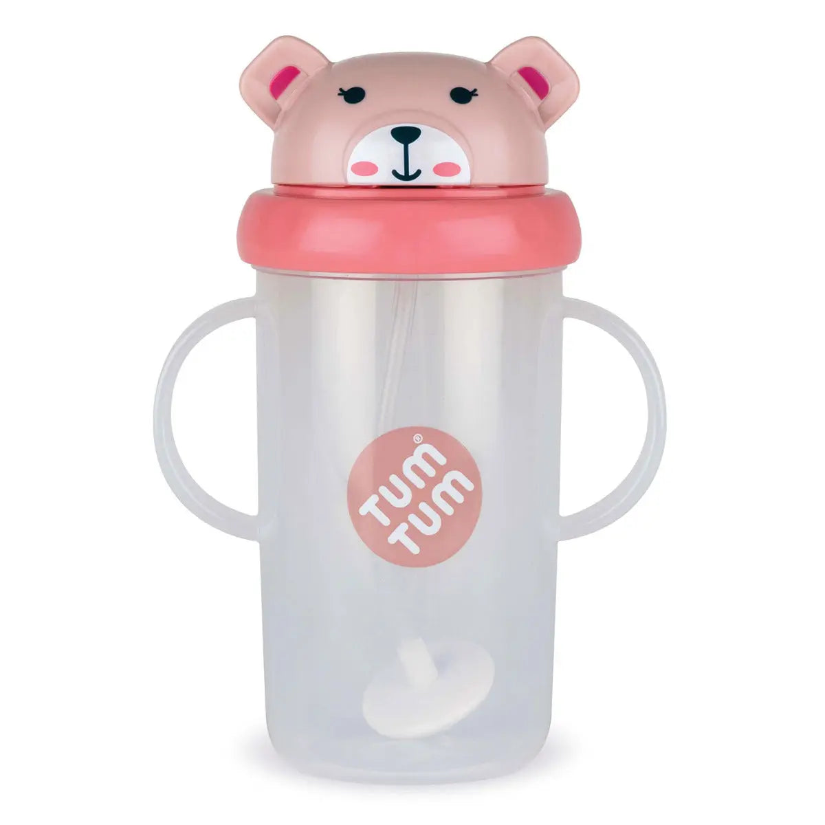 Grande tasse d’apprentissage avec paille Tum Tum Ourson rose