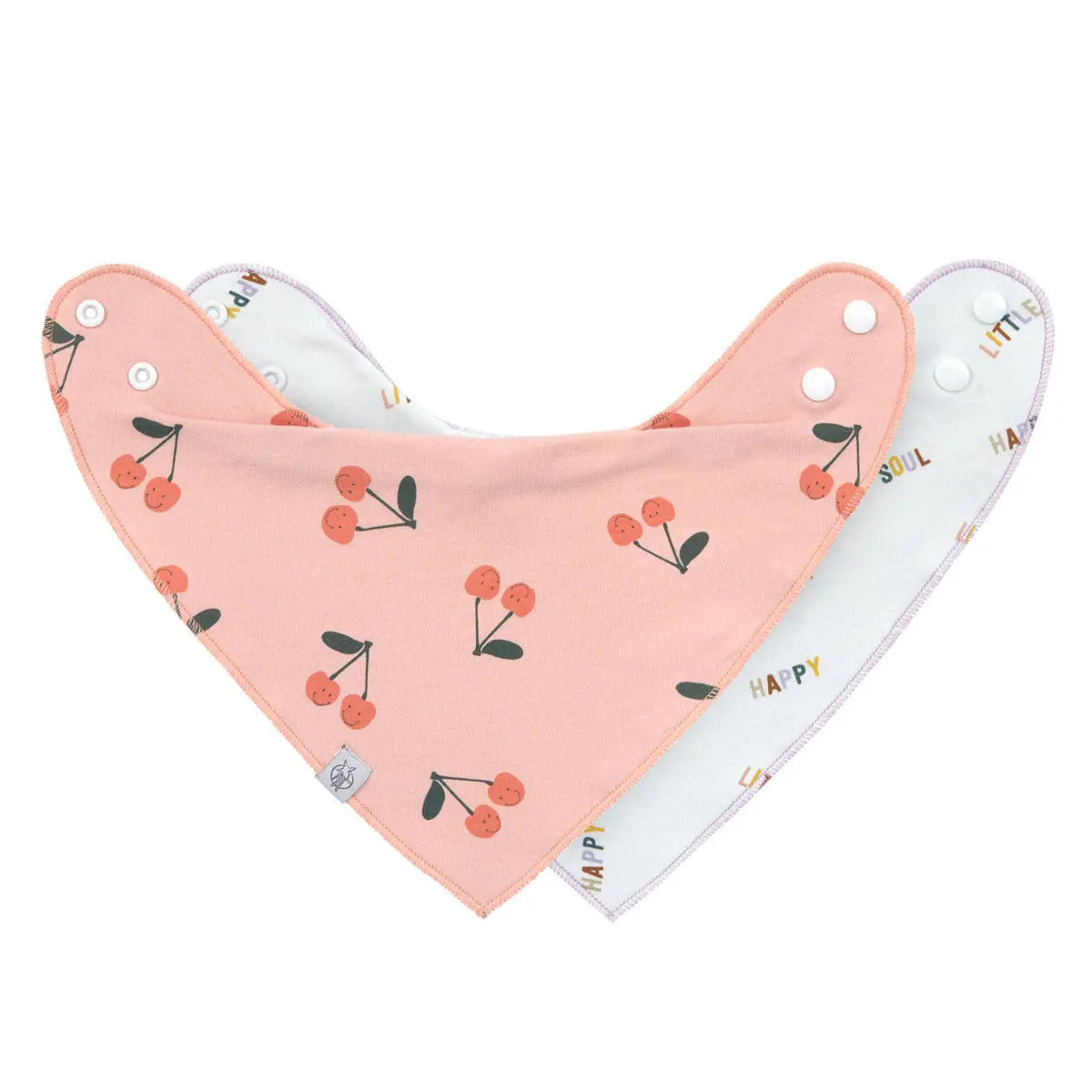 Bavoirs bandana en coton bio Lässig - Happy Fruits Cerise - Lilinappy