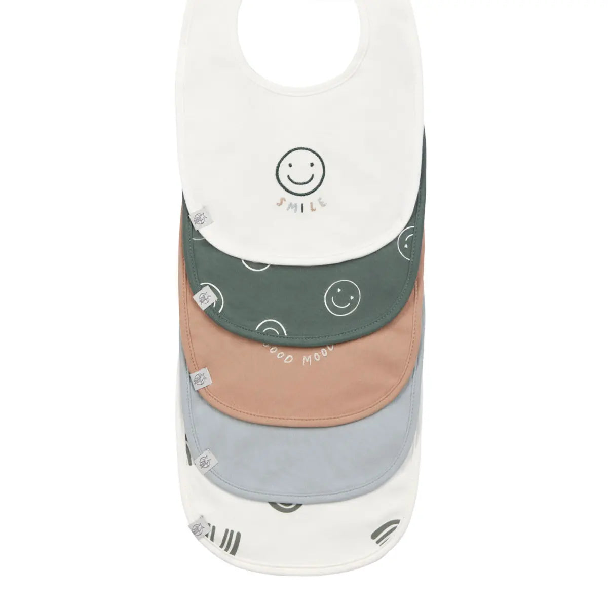 Lot de 5 bavoirs Lassig 3/18 mois - Smile - Lilinappy