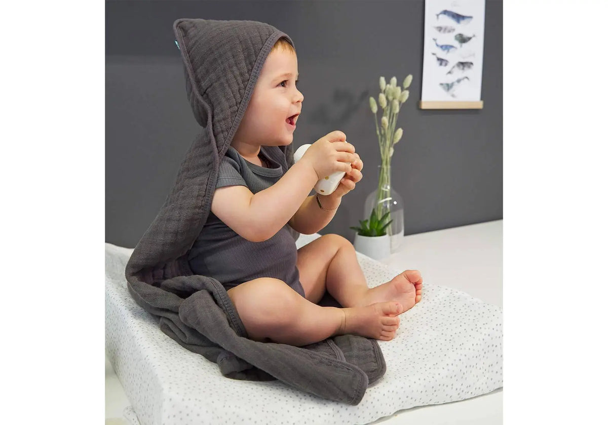 Lot de 3 lingettes lavables pour se débarbouiller en mousseline de coton bleu marine Lässig