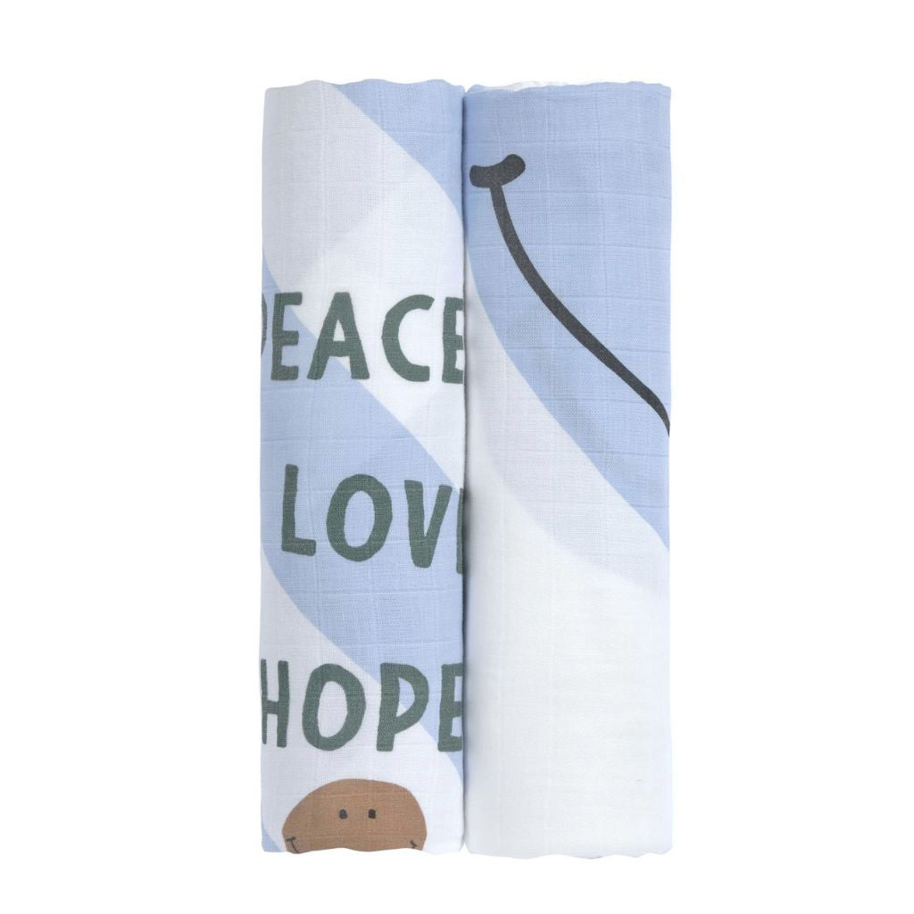 Lot de 2 langes d'emmaillotage Lässig Happy Rascals