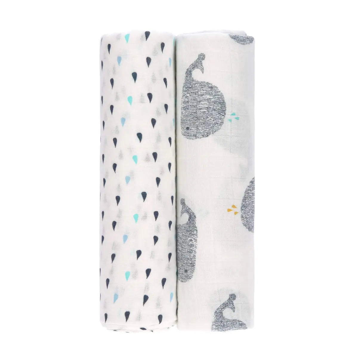 Lot de 2 langes d'emmaillotage Lässig Baleine