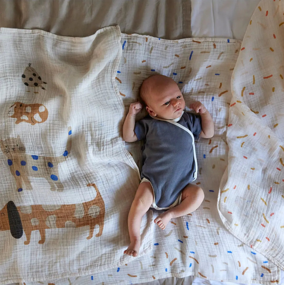 Lot de 3 langes très doux Lässig Little Mateys royal bleu