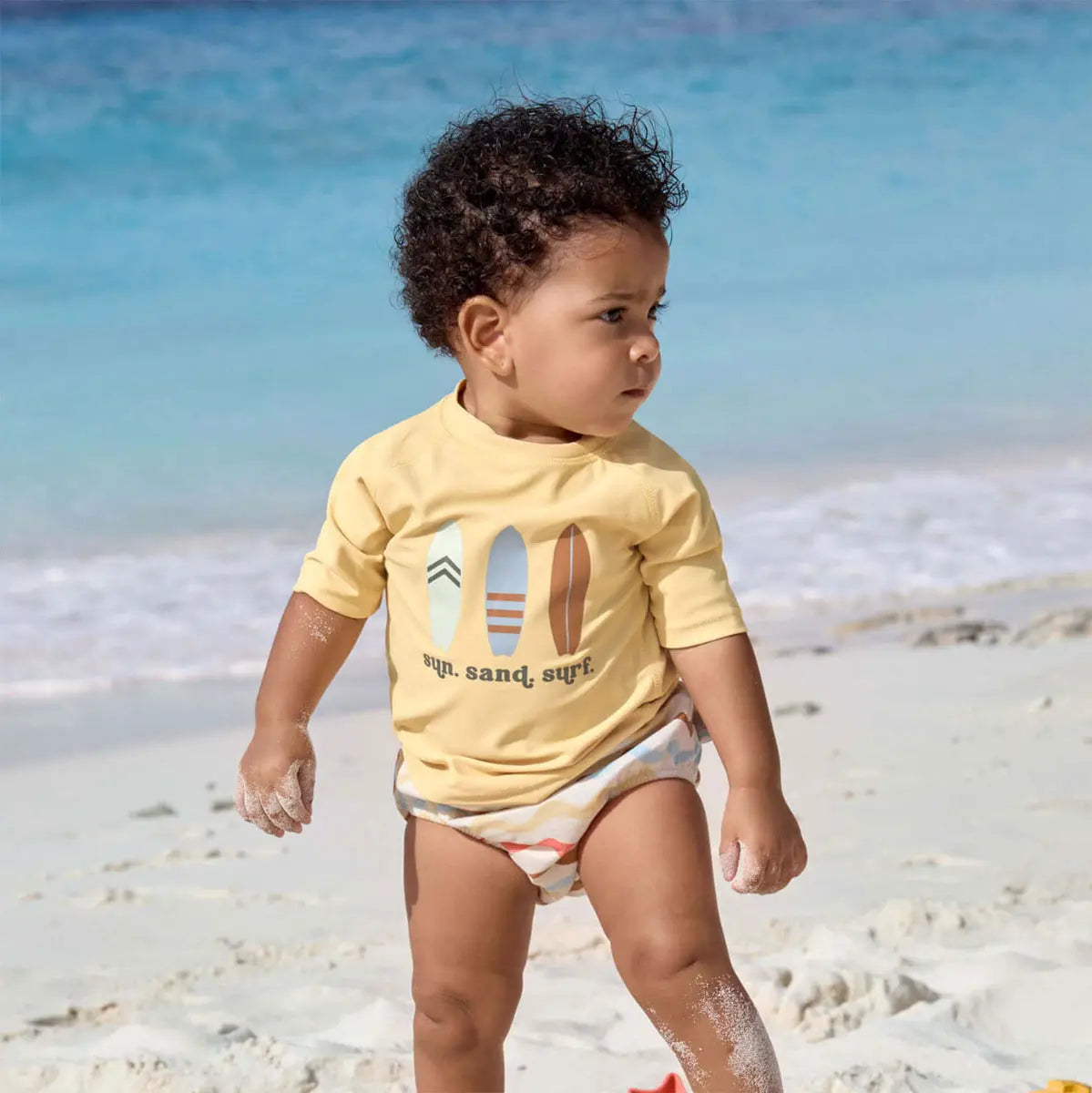 T-shirt anti-UV manches courtes Lässig - Planches de surf vanille - Lilinappy