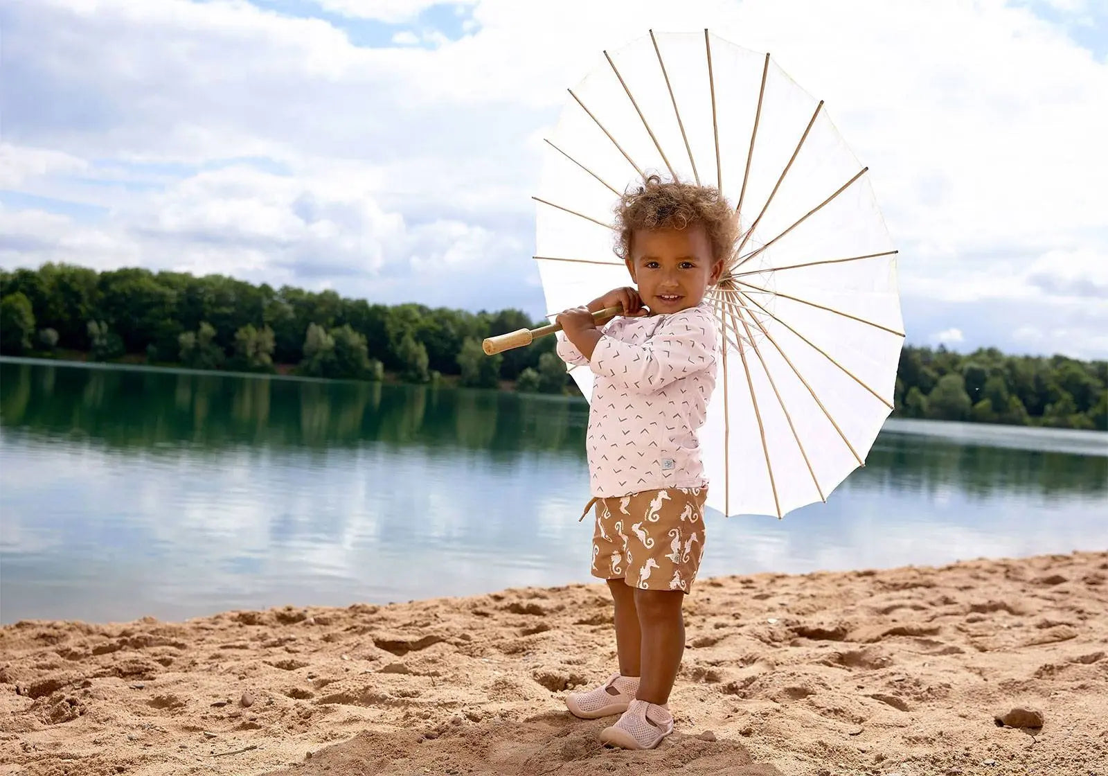 Short de bain bébé Lässig - Hippocampe caramel - Lilinappy