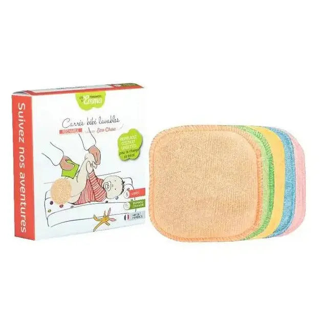 Lot de 5 carrés bébés lavables - Les tendances d'Emma - Lilinappy