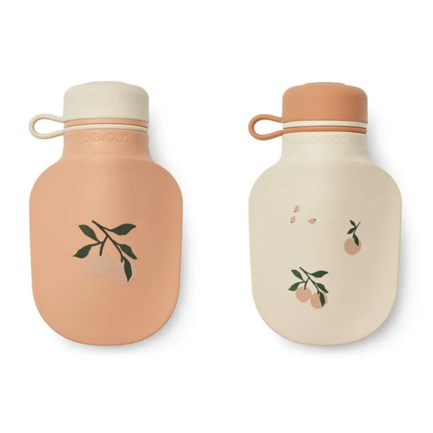 2 gourdes à compote en silicone Lizzie Liewood - Peach