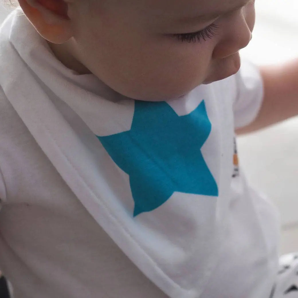 Bavoir bandana Lookidz Spécial ETE Etoile turquoise