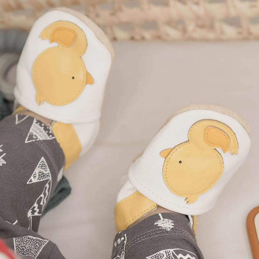 Chaussons en cuir souple Lookidz - Canard - Lilinappy