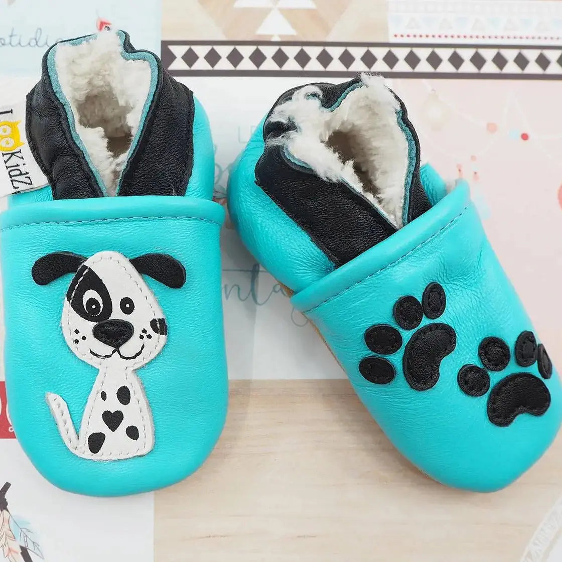 Chaussons en cuir fourrés Lookidz Doggy