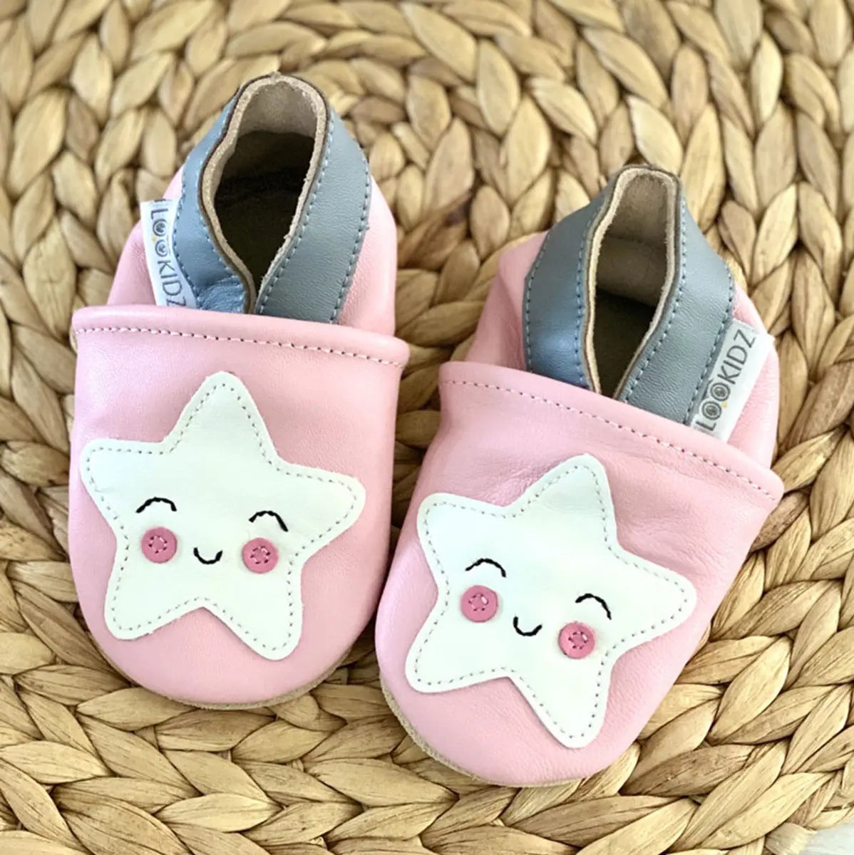 Chaussons en cuir souple Lookidz Star cute