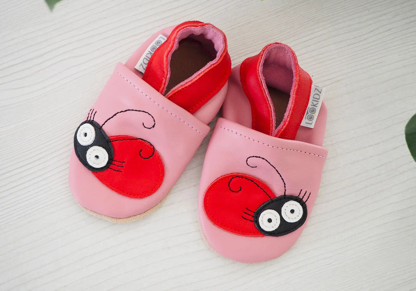 Chaussons en cuir souple Lookidz - Miss ladybug - Lilinappy