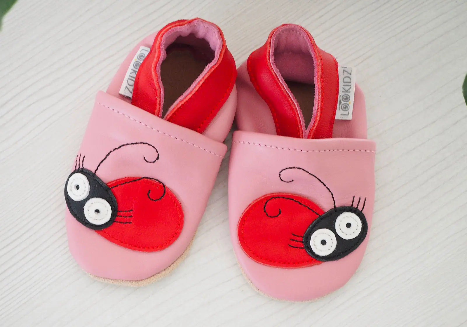 Chaussons en cuir souple Lookidz - Miss ladybug - Lilinappy