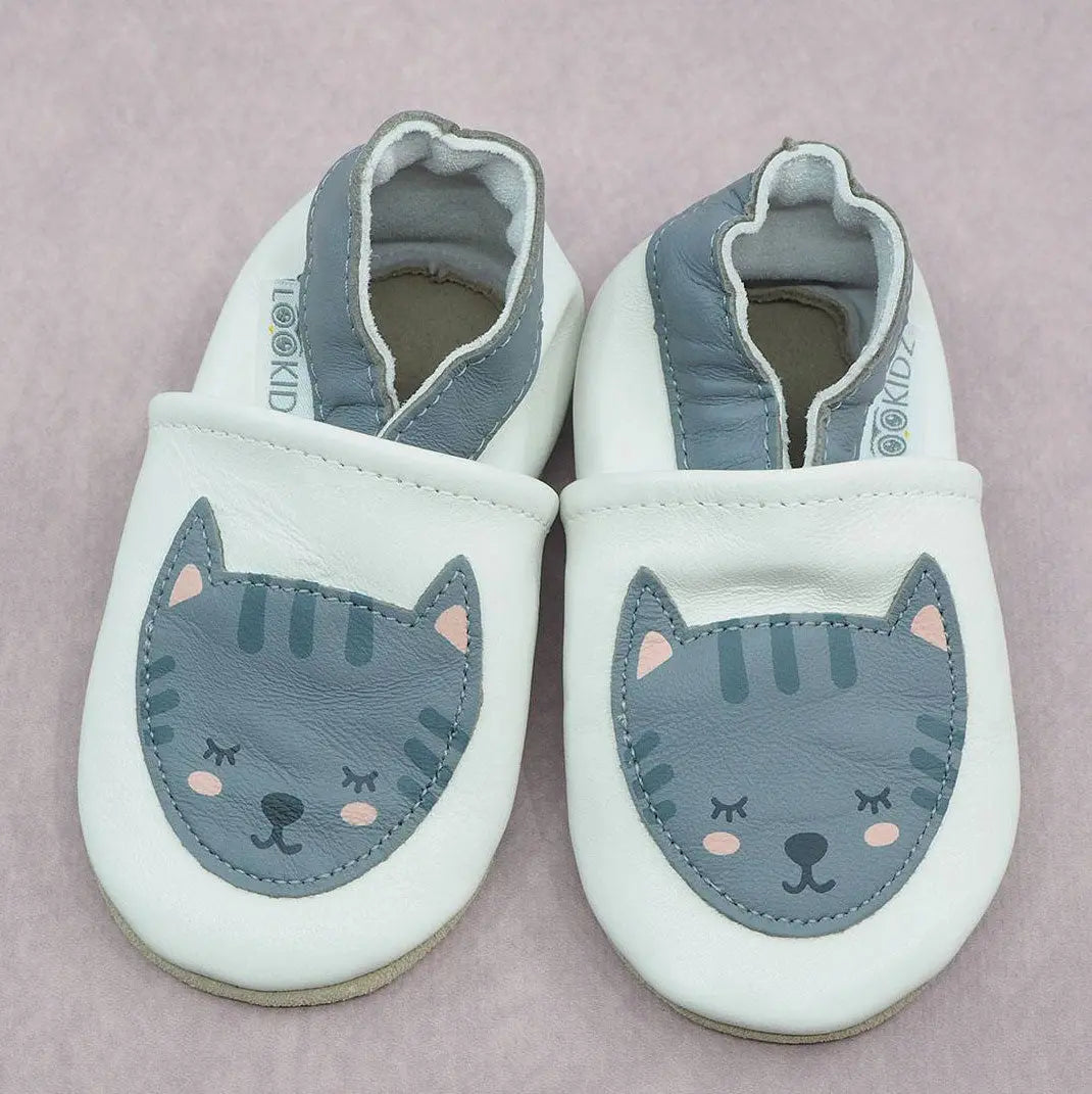 Chaussons en cuir souple Lookidz - Sleeping Cat - Lilinappy