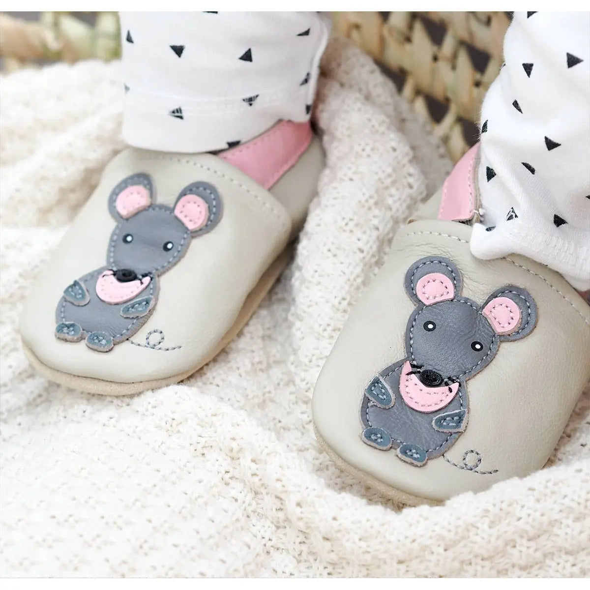 Chaussons en cuir souple Lookidz Souris