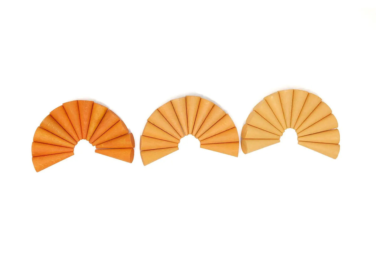 Mandala Cônes orange en bois Grapat