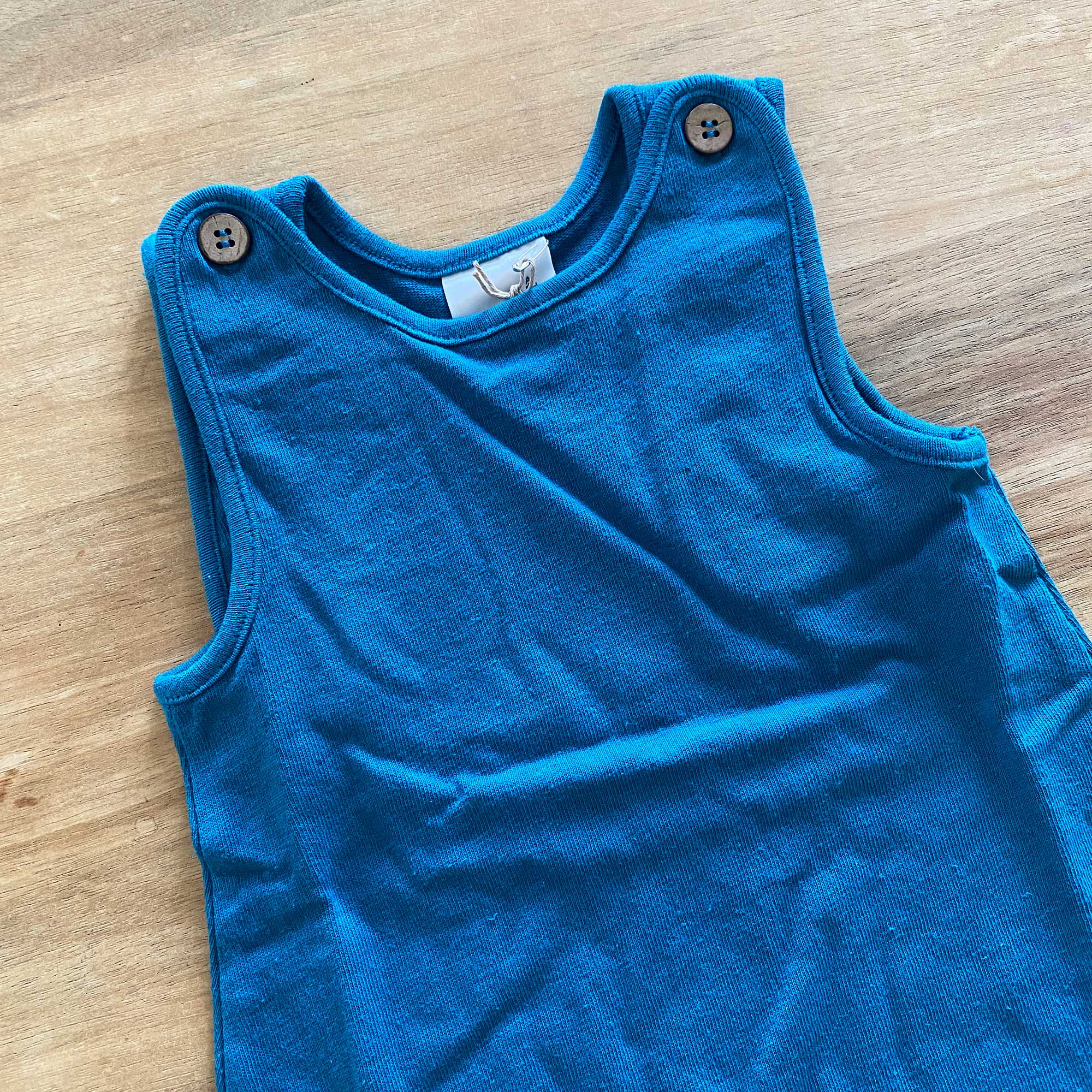 Barboteuse bébé évolutive en chanvre & coton bio Manymonths - Caribbean Blue