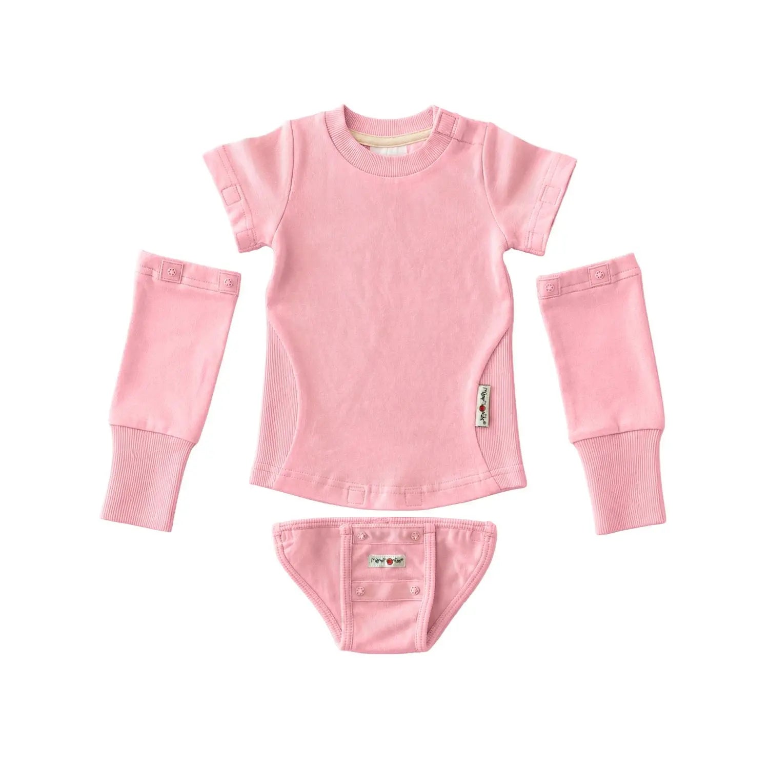 Body 4 en 1 en chanvre et coton bio Manymonths - Strawberry Milk