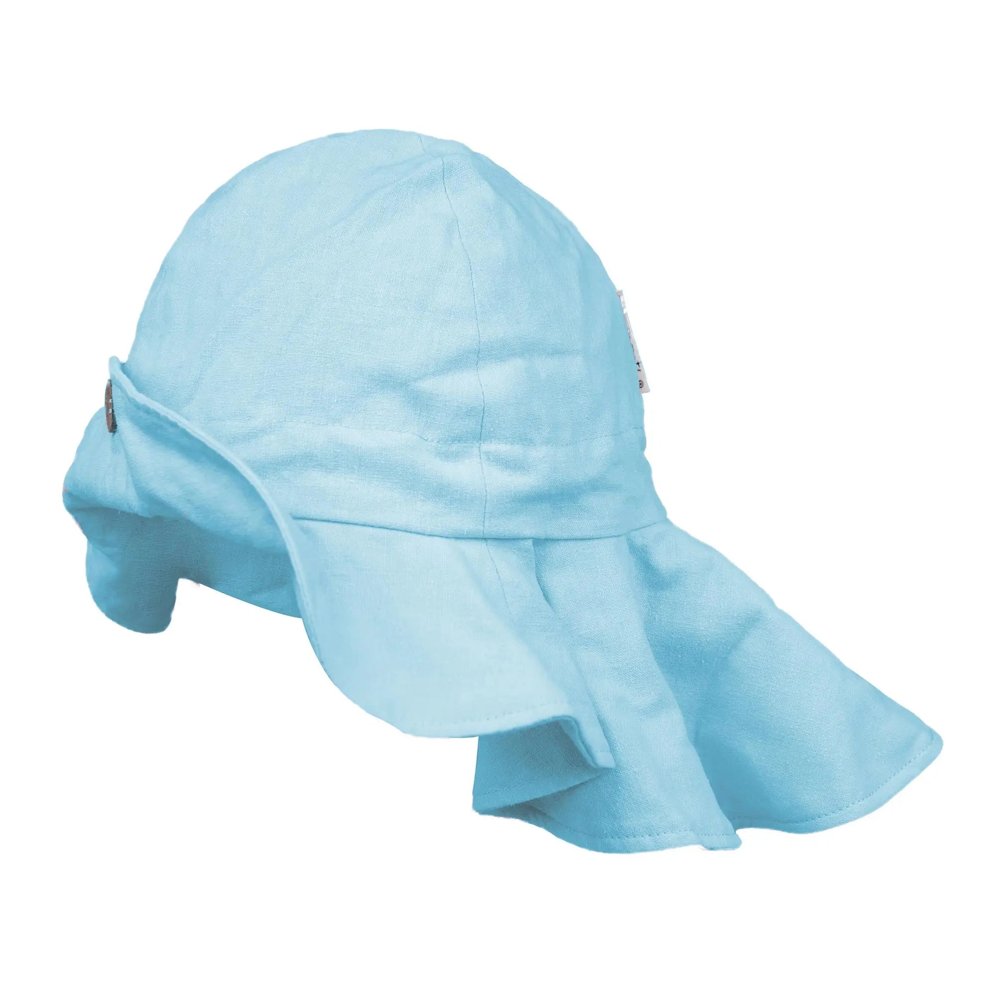 Chapeau de soleil évolutif en chanvre & coton bio Manymonths - Wave Pool turquoise