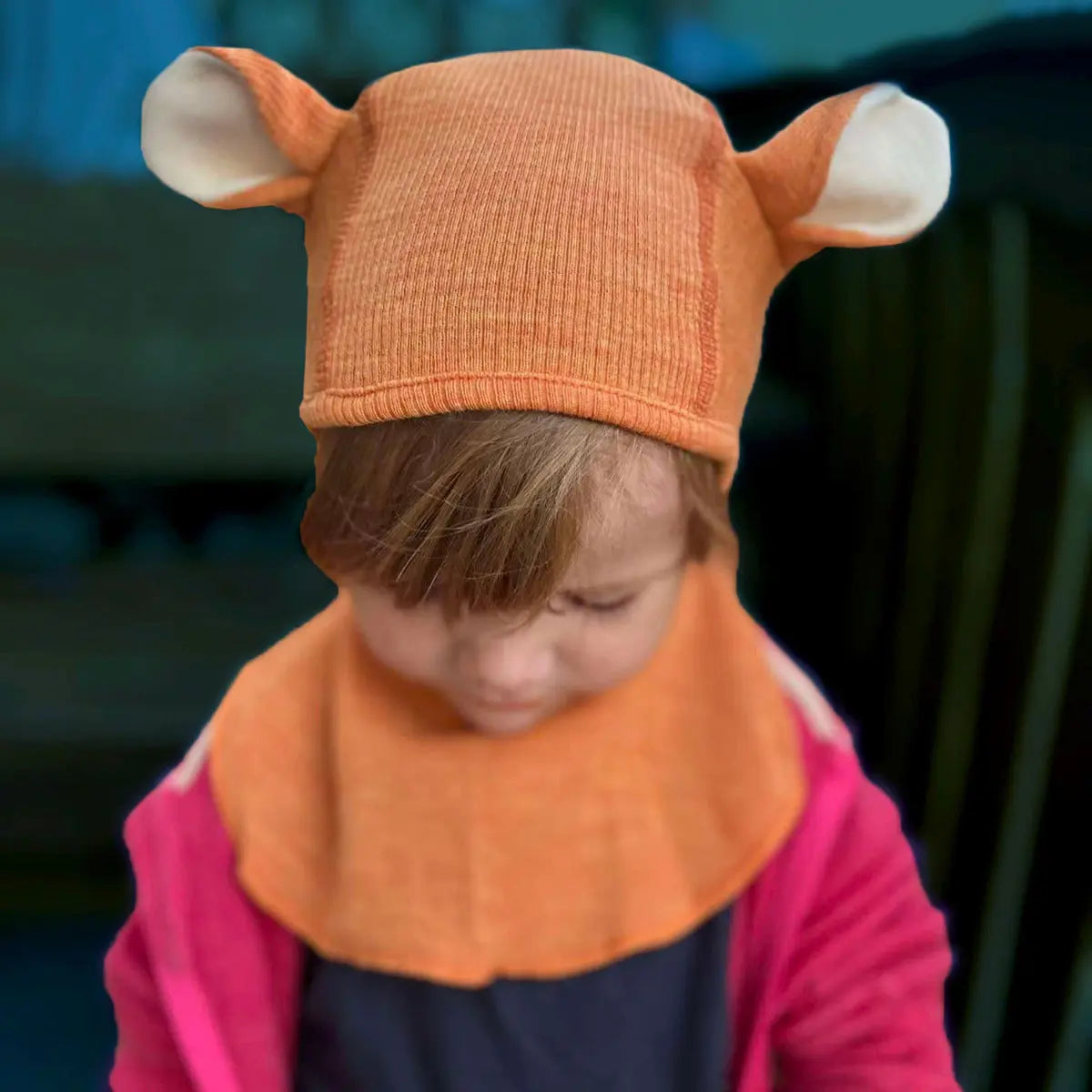 Cagoule en laine mérinos Manymonths Teddy Bear Ears