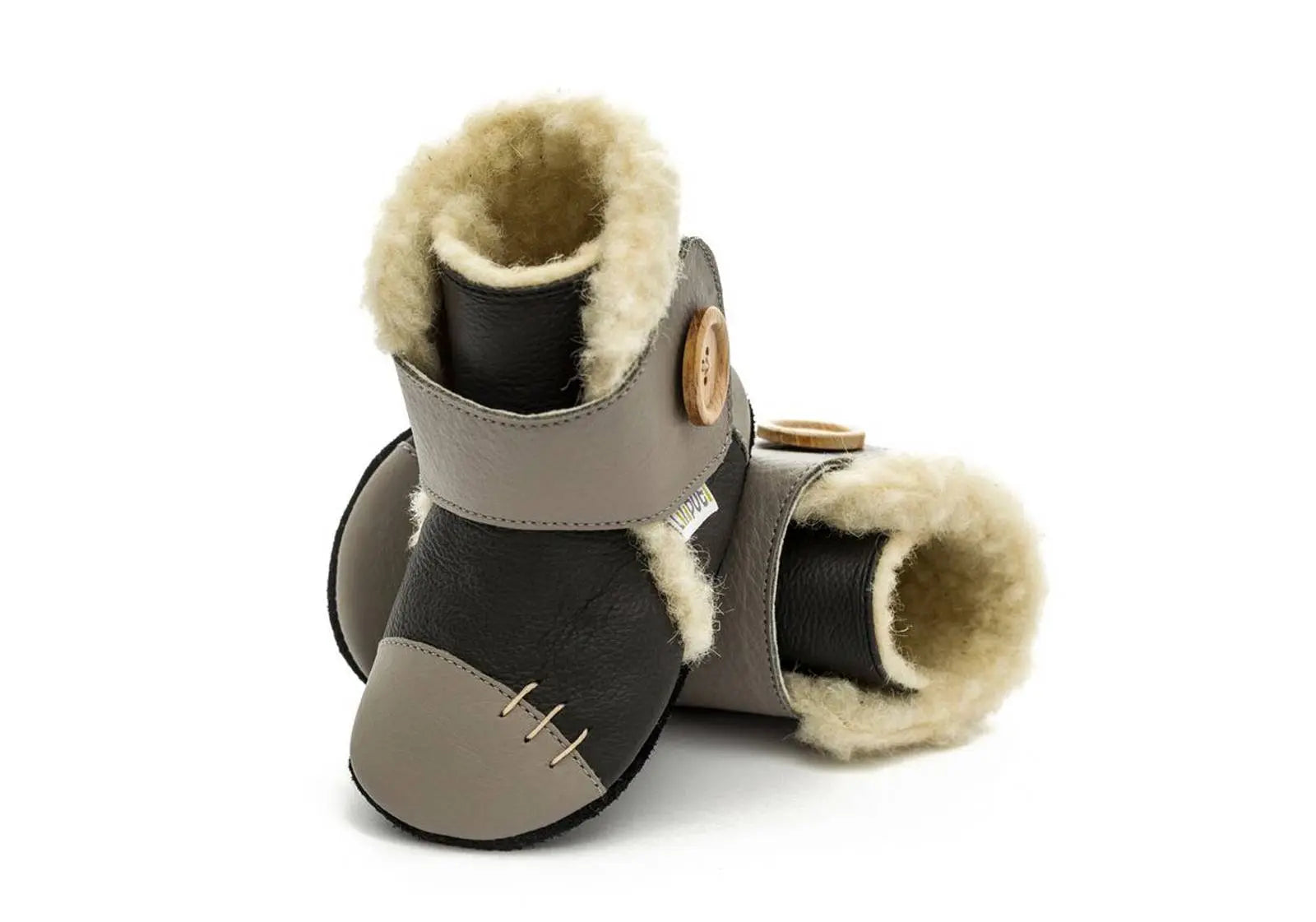 Bottines en cuir souple fourrées Metal Liliputi