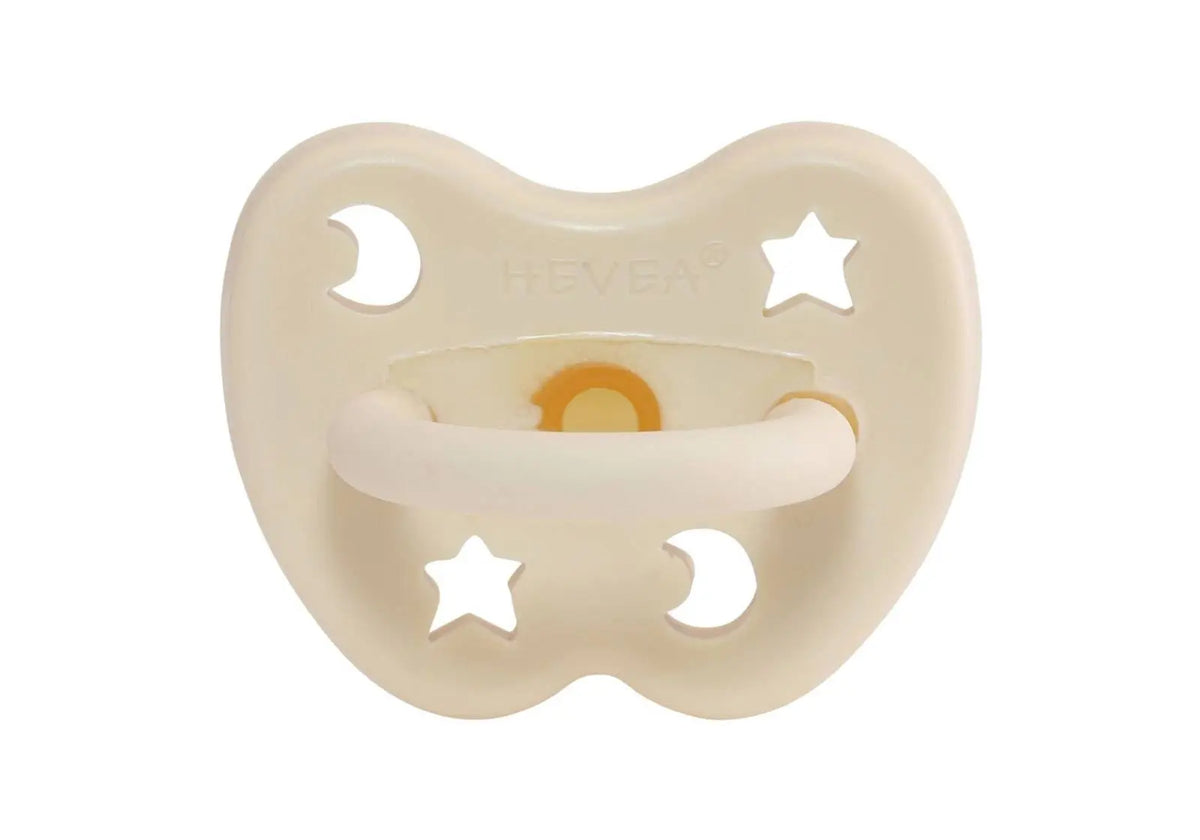 Tétine physiologique Hévéa Lune & étoile Milky White