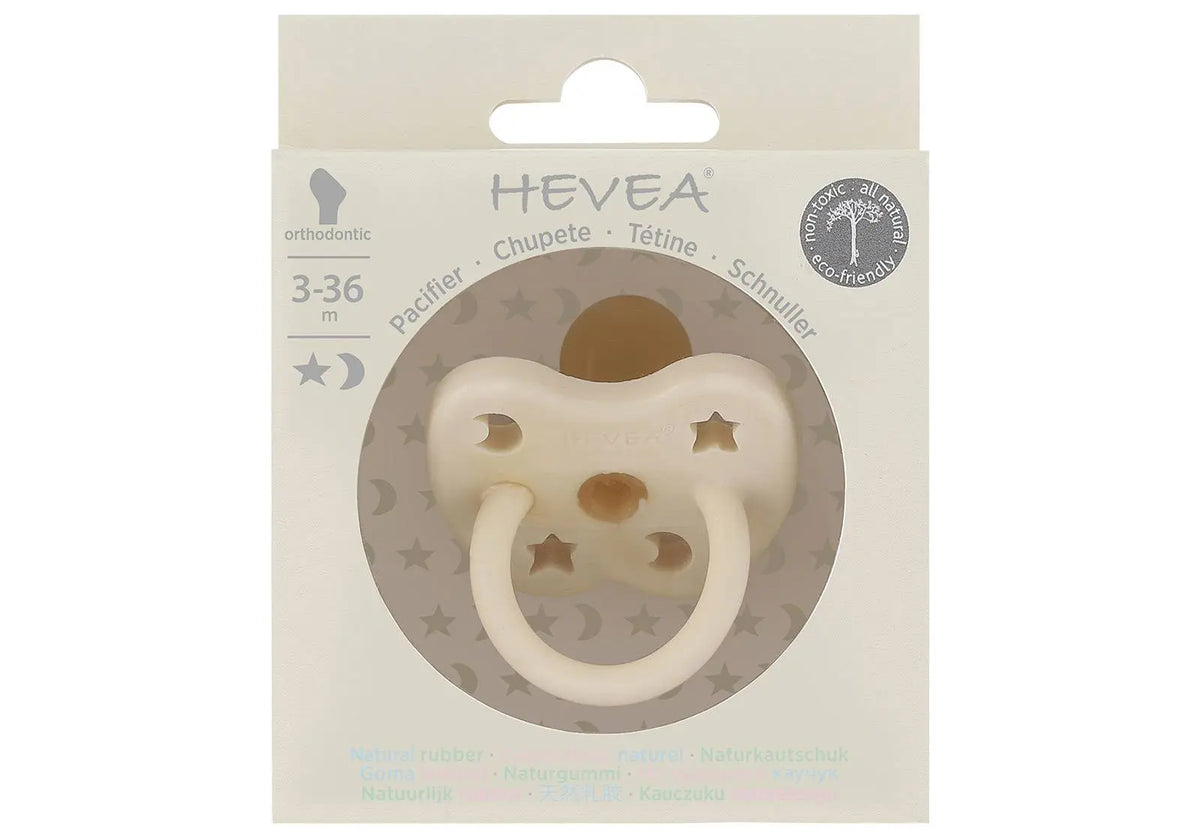 Tétine physiologique Hévéa Lune & étoile Milky White