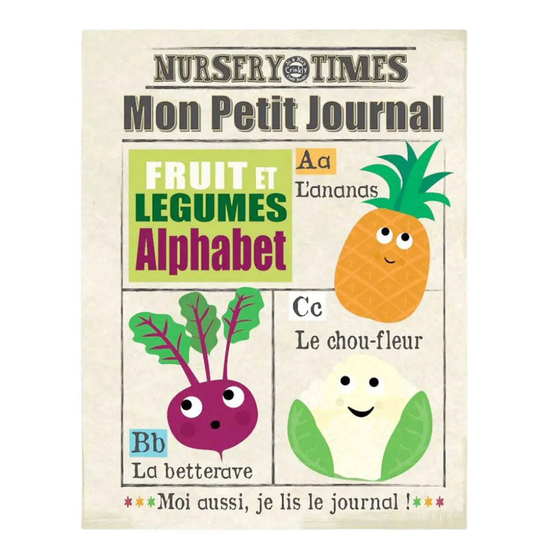 Mon petit journal en tissu - Fruits et légumes