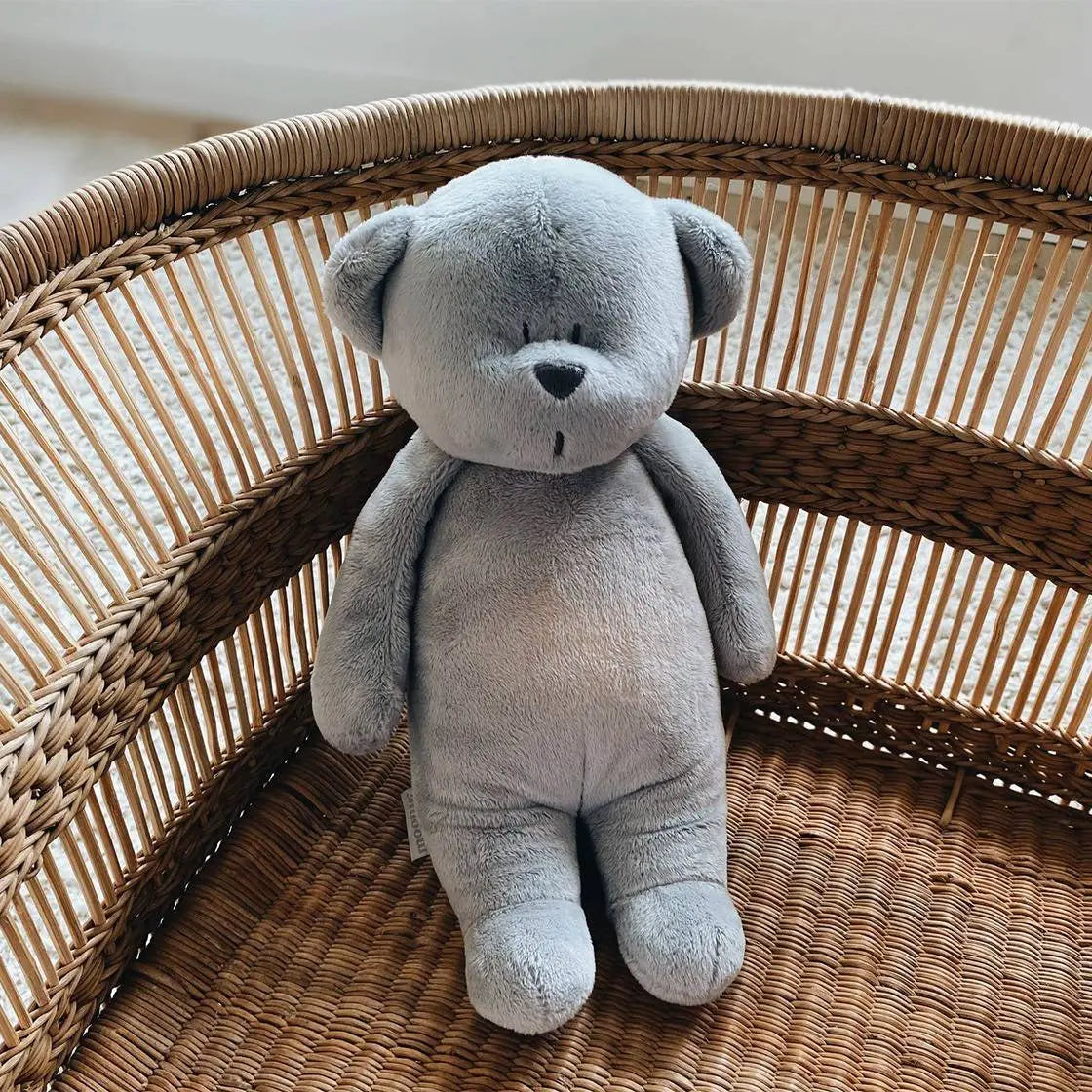 Peluche veilleuse musicale Moonie - Ourson douceur gris - Lilinappy