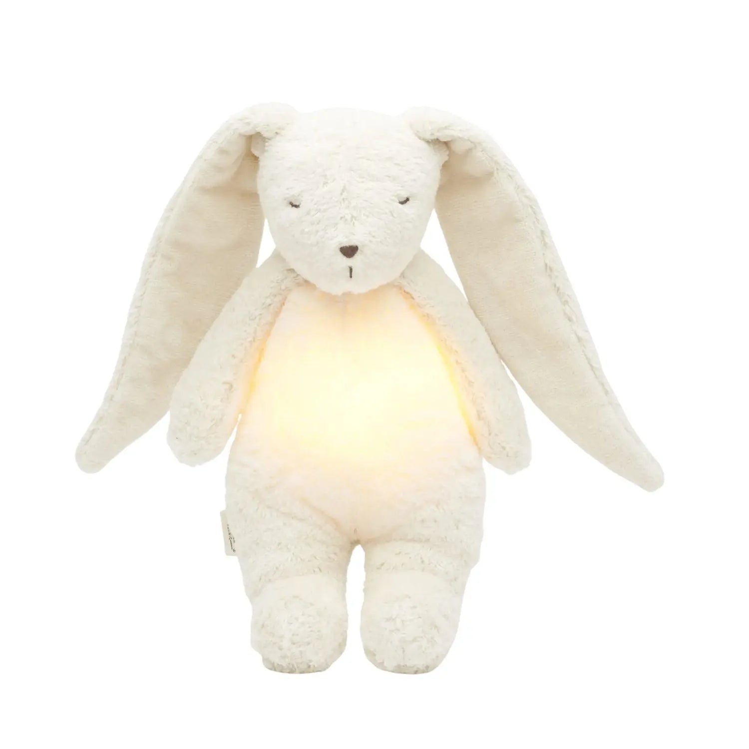 Peluche bruit rose bébé Moonie - Nature bio Lapin blanc polaire