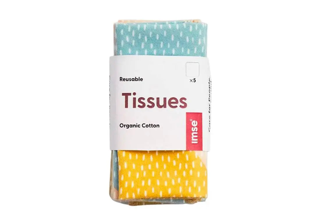 5 mouchoirs en flanelle de coton bio Imse Vimse - Bleu Imse Vimse
