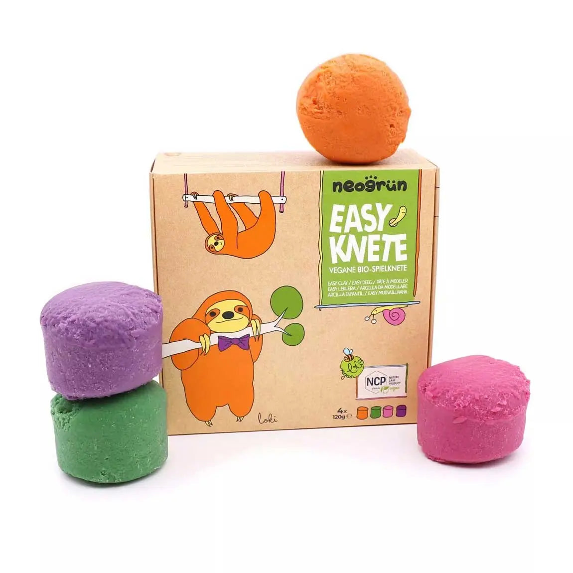 Coffret de 4 Pots de Pâte à Modeler Naturelle Neogrün - Loki - Lilinappy