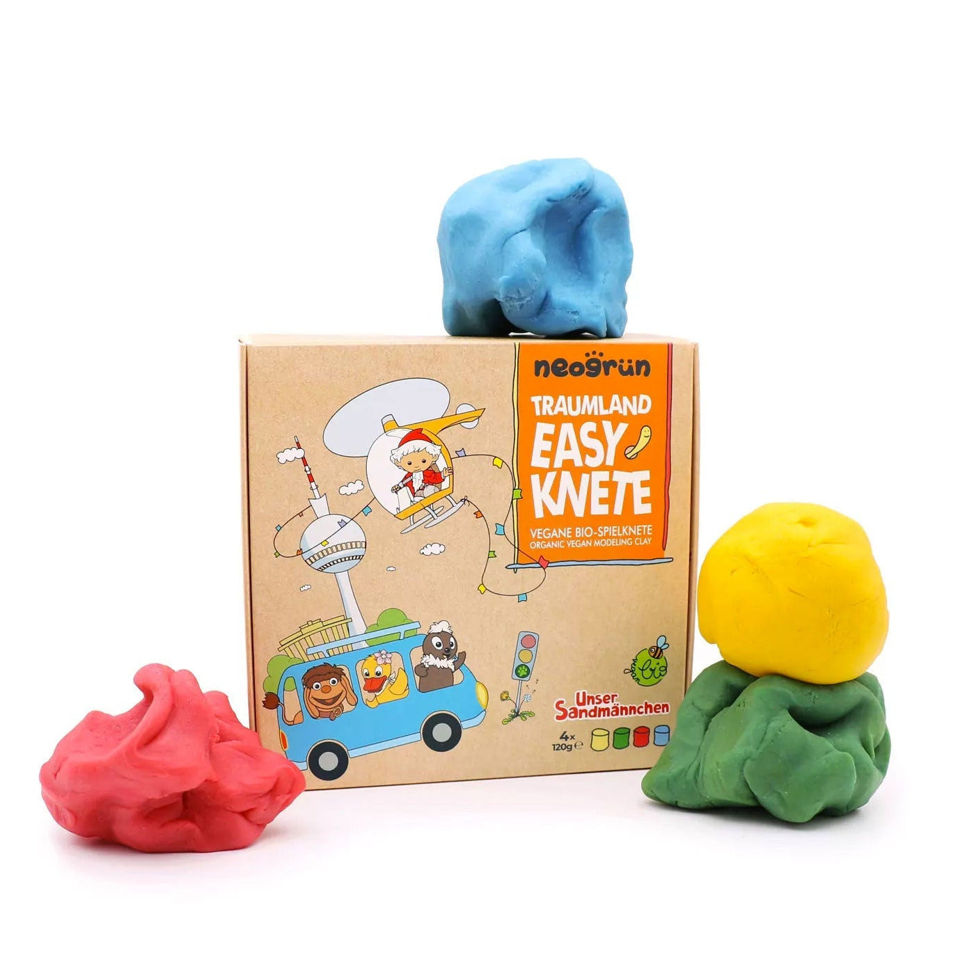 Coffret de 4 Pots de Pâte à Modeler Naturelle Neogrün - Sandman