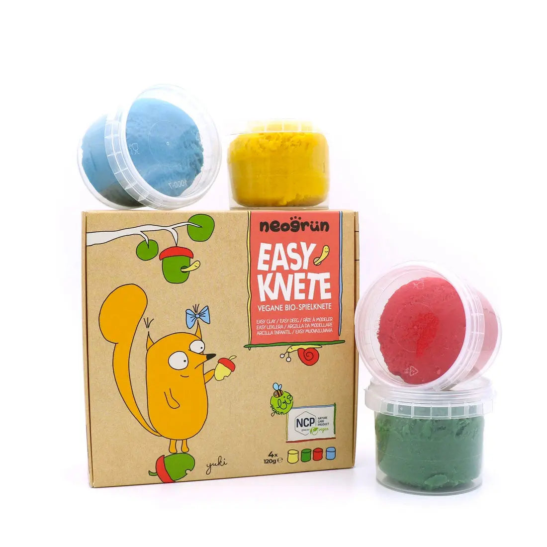 Coffret de 4 Pots de Pâte à Modeler Naturelle Neogrün - Yuki