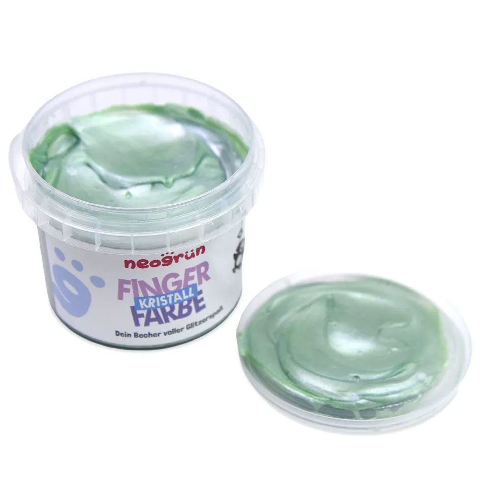 Peinture au doigt pailletée bio et vegan Neogrün – Jade